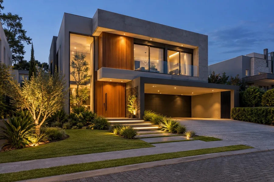 Casa contemporânea, exemplo de capa imobiliária